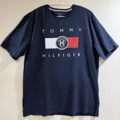 【新品】トミーヒルフィガー　 XXL 濃紺　サークル　フラッグ　Tシャツ