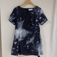 JEANASIS ジーナシス ミニ ワンピース 半袖 ドット柄 幻想的 宇宙のサムネイル