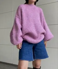 AMAIL ミックスニット ピンク オーバーサイズ ニットセーター