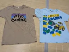 ベージュと水色のキッズTシャツセット 2セット