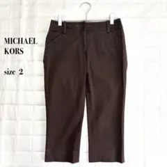 ...MICHAEL KORS クロップドパンツ ブラウン size2 きれいめのサムネイル