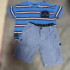 Wrangler ボーダーTシャツ ハーフパンツ セット　95cmのサムネイル