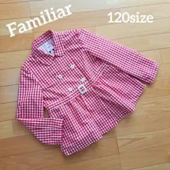 【Familiar】ギンガムチェックスプリングコート　120size