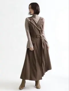 FRAY I.D フレイアイディー　2WAYショルダーニットコンビワンピース