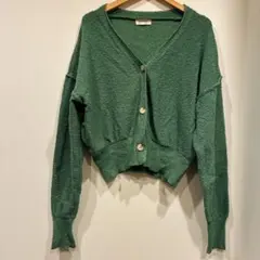 Listicle グリーン カーディガン 長袖　ヴィンテージ　春服　お花見　L