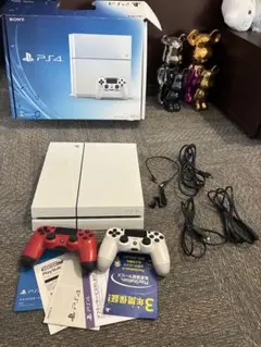 PlayStation 4 本体 ホワイト 赤黒コントローラー付き