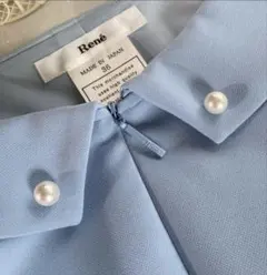 ルネ　Rene' 襟パール飾り付き　フロントジップ　ワンピース　36 （M）