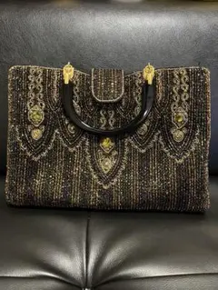 ビーズバッグ　ハンドバッグ　パーティバッグ 和装　洋装　総ビーズ　刺繍