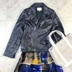 美品♪BEAUTY&YOUTH レザージャケット M 黒 ライダース