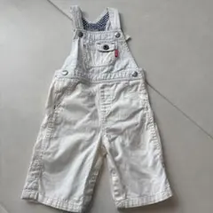 miki HOUSE オーバーオール M ホワイト　80〜90