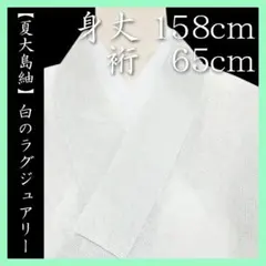 裄６５ｃｍ　希少色『白の夏大島紬』　夏らしい‟涼やかな装い”に…　美品のお着物 裄65cm 希少色『白の夏大島紬』 夏らしい‟涼やかな装い”に… 美品の