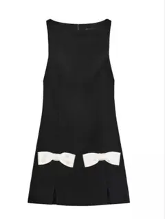ZARA ワンピース　黒　リボン