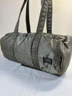 [未使用級] PORTER タンカードラムバッグ ミニボストンシルバーグレー S