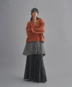 seyto ヘリンボーンツイードアシンメトリーフレアスカート 完売品