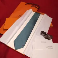 ☆HERMES☆ ターコイズ ネクタイ新品未使用