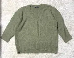 ナノユニバース　ニット　オーバーサイズ　フリーサイズ　グリーン系　セーター