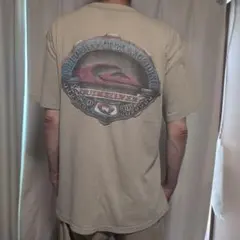 90s タウカン サーフTシャツ フェードオリーブ 両面 サークルロゴ 襤褸 