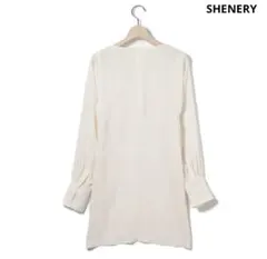 SHENERY シーナリー　サイドスリットデシンチュニック　ブラウス　白　長袖のサムネイル