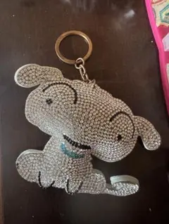 짱구 シロ ラインストーン キーホルダー