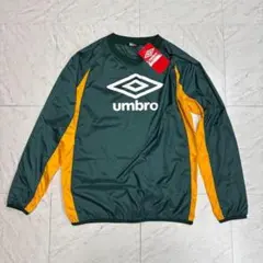 umbro新品160ウィンドアップピステプルオーバーグリーンオレンジ軽量防寒秋冬