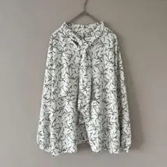 テチチ［F］美品◎大人ナチュラル◎繊細アートプリント◎ボウタイドレープブラウスのサムネイル