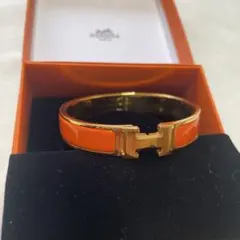 HERMES⭐︎超美品　Hバングル　オレンジ HERMES⭐︎超美品Hバングルオレンジ