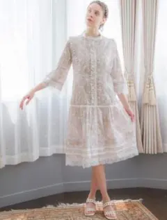 [正規品] Zin Kato ジンカトウ フラワーワンピース ⭐️ZIN KATO レースAラインフラワープリントワンピース - メルカリ