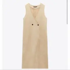 ZARA ダブルブレストフェイクスエード　ジャンパースカート