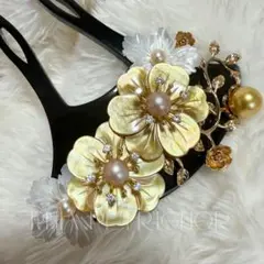 髪飾り 桜 かんざし バチ型 螺鈿 真珠母貝 パール 簪