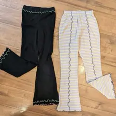 Markey's 長ズボン 140cm 黒・ストライプ