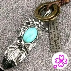 ネックレス　メンズ　イーグル　フェザー　ターコイズ　インディアン　シルバー　人気
