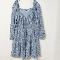 OLD NAVY 【XL】 ペイズリー柄 シャーリング チュニック ワンピース