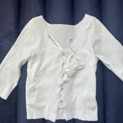 dazzlin ホワイト Vネックニット