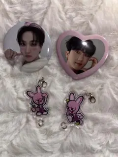 straykids 展覧会 アクリルキーホルダー 缶バッジチャンビンセット