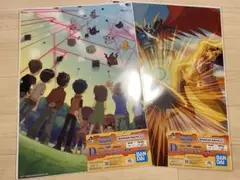 デジモン　一番くじ　光と闇の衝突　D賞　クリアポスター　2点セット　描き下ろし