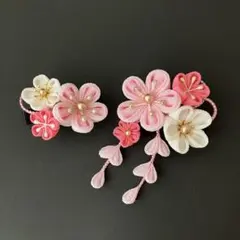 〜　帆　〜　ベビークリップ　髪飾り　3歳　七五三 ピンク　ヘアクリップ　初節句