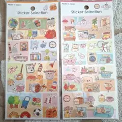 ★セリア★デザインシール★ハッピーヌック　２種セット★ 学校/お家/雑貨