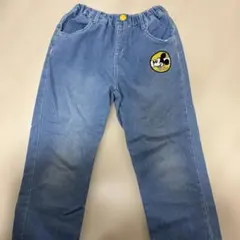 ベビードール　ミッキー刺繍　ライトブルー　デニムパンツ 130cm