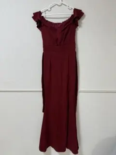 ワインレッド ロングドレス マーメイドドレス スリットドレス キャバドレス