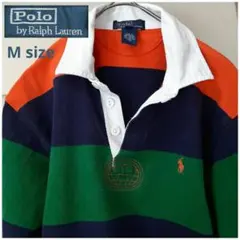 POLO by Ralph Lauren 長袖 ラガーシャツ Mサイズ ロゴ刺繍