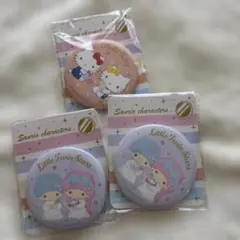 ハローキティ・リトルツインスターズ バッジ3個セット