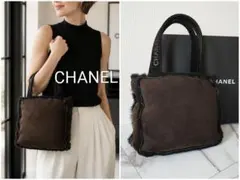 ひろぴ様♡CHANEL ムートン ミニトートバッグ グリーン ファー - メルカリ