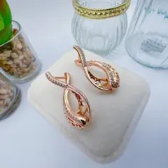 ねじれ キュービックフープピアス ハワイアンジュエリー ジルコニア rp069i