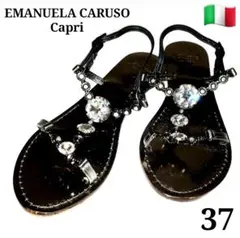 限定⭐EMANUELA CARUSO✫豪華 大粒 スワロフスキー☆サンダル 37のサムネイル
