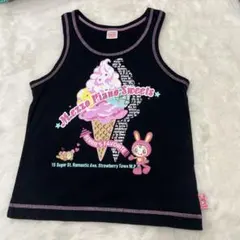 メゾピアノ アイスクリームプリント タンクトップ 140 ベリエちゃん 黒 美品