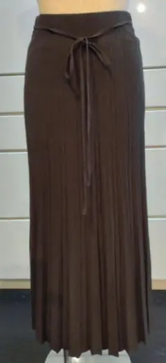 Mila Owen　ミラオーウェン　ニットプリーツスカート　チャコールグレー