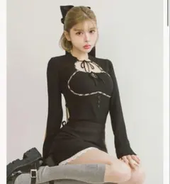 【再値下】Darich フロントオープンリブニットトップス