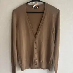 UNIQLO 美品長袖 Vネック カーディガン ブラウン M