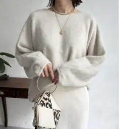 DOUDOU フォックスウールプルオーバー エクリュ オフホワイト ニット