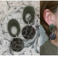 937＊カーキグリーン グレー レオパード 大人可愛い 高見え プチプラ